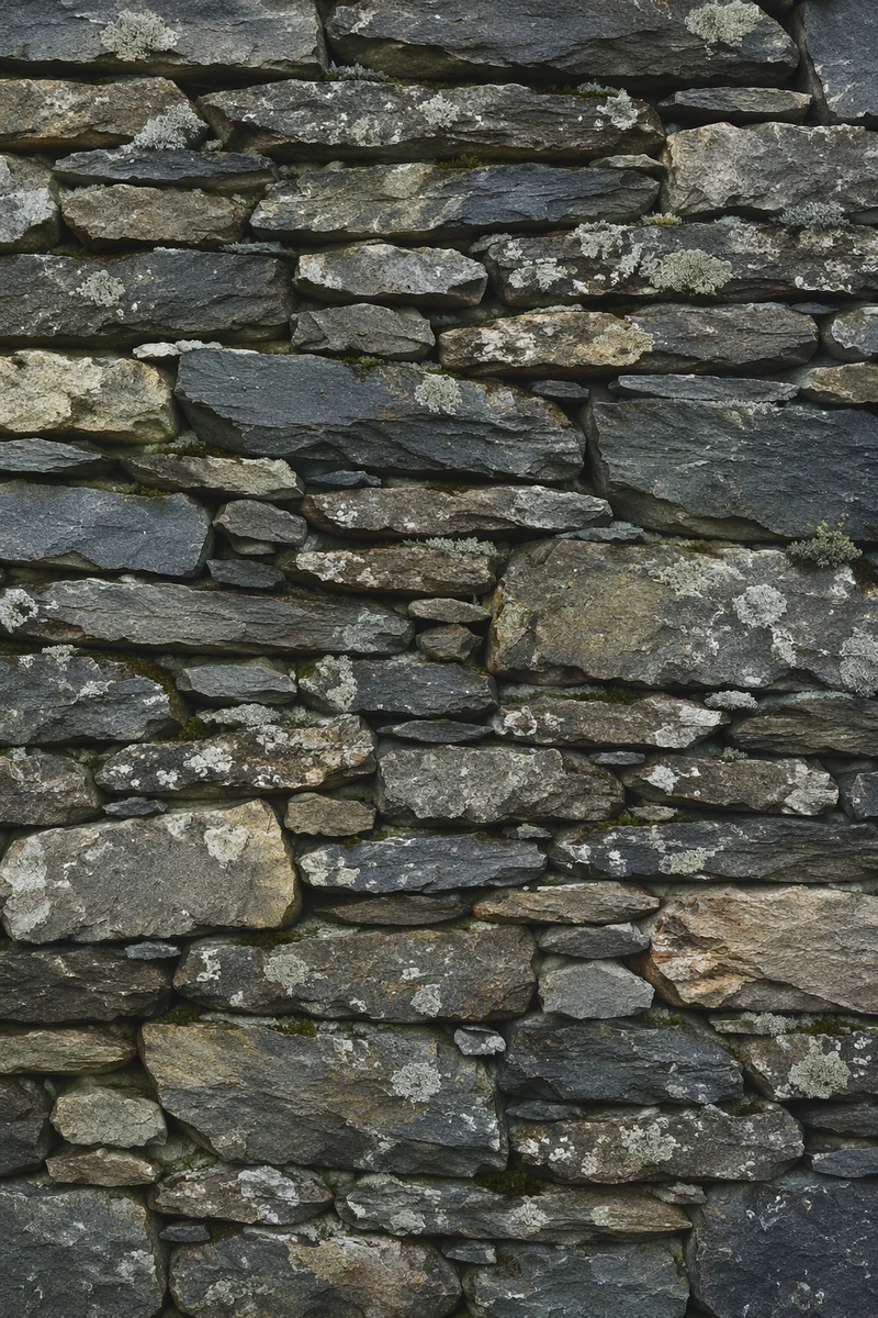 Rustic Gray Stacked Stone Wall Texture