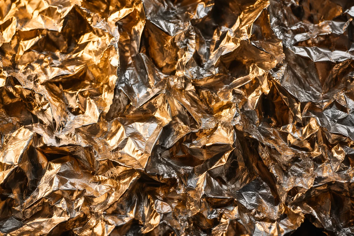 Crumpled Silver Foil Metallic Texture