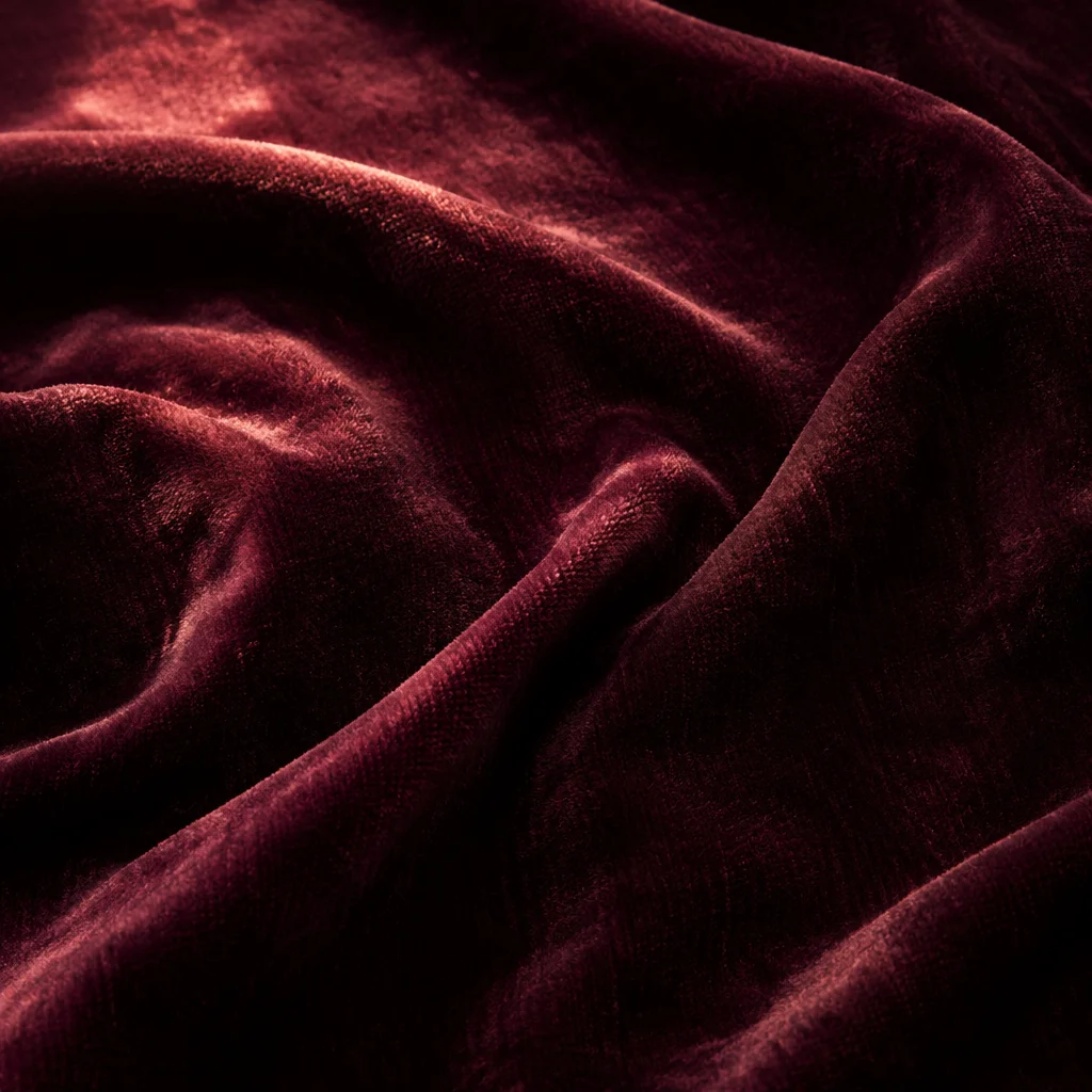 Deep Burgundy Velvet Folded Texture Background