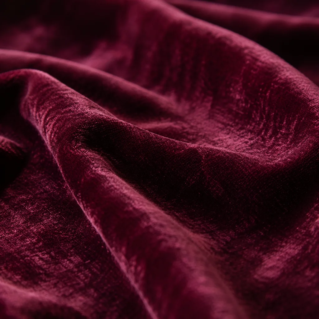 Deep Burgundy Velvet Folded Texture Background
