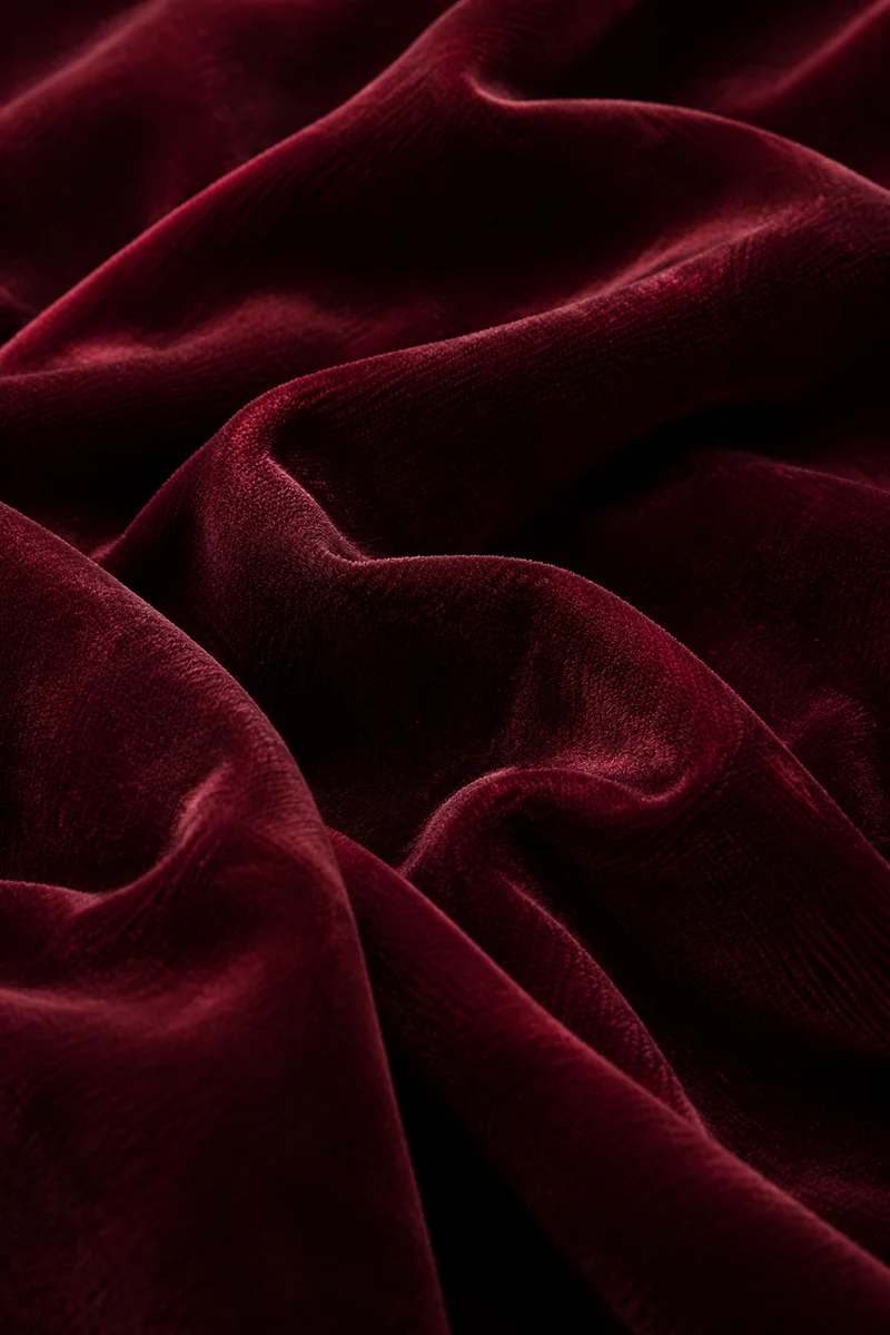 Deep Burgundy Velvet Fabric Texture Background