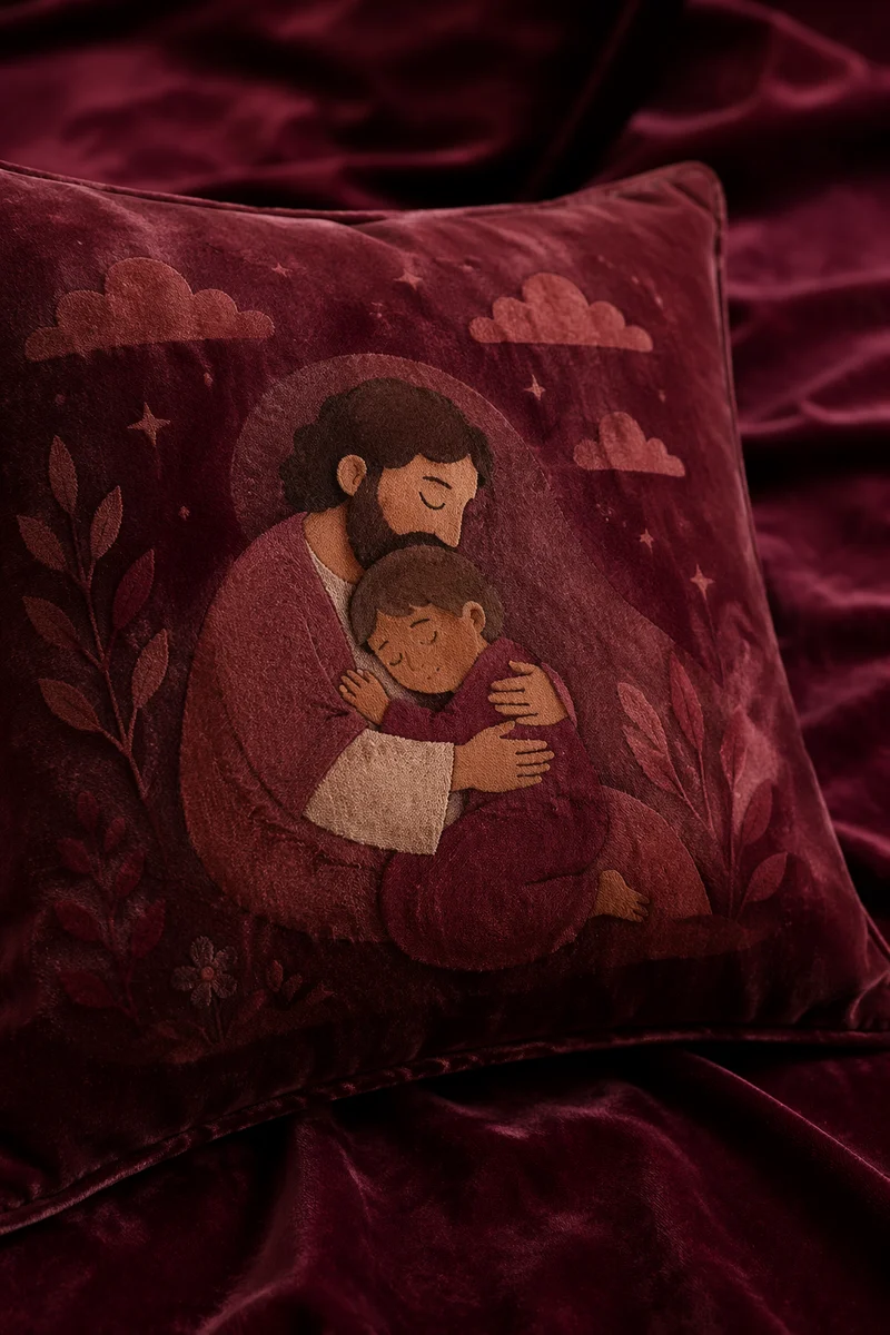 Deep Burgundy Velvet Pillow Texture