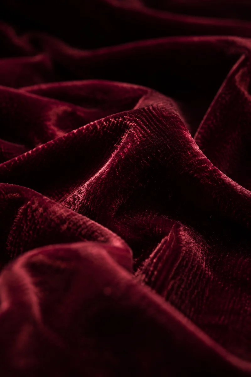 Deep Burgundy Velvet Fabric Texture Background
