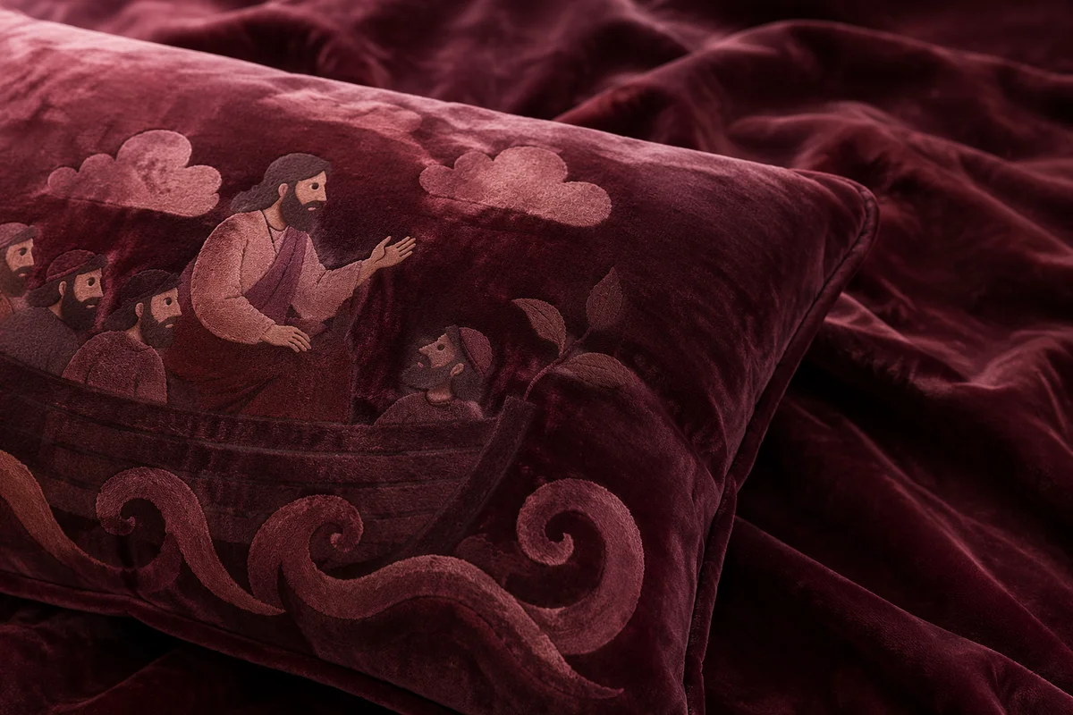 Deep Burgundy Velvet Pillow Texture