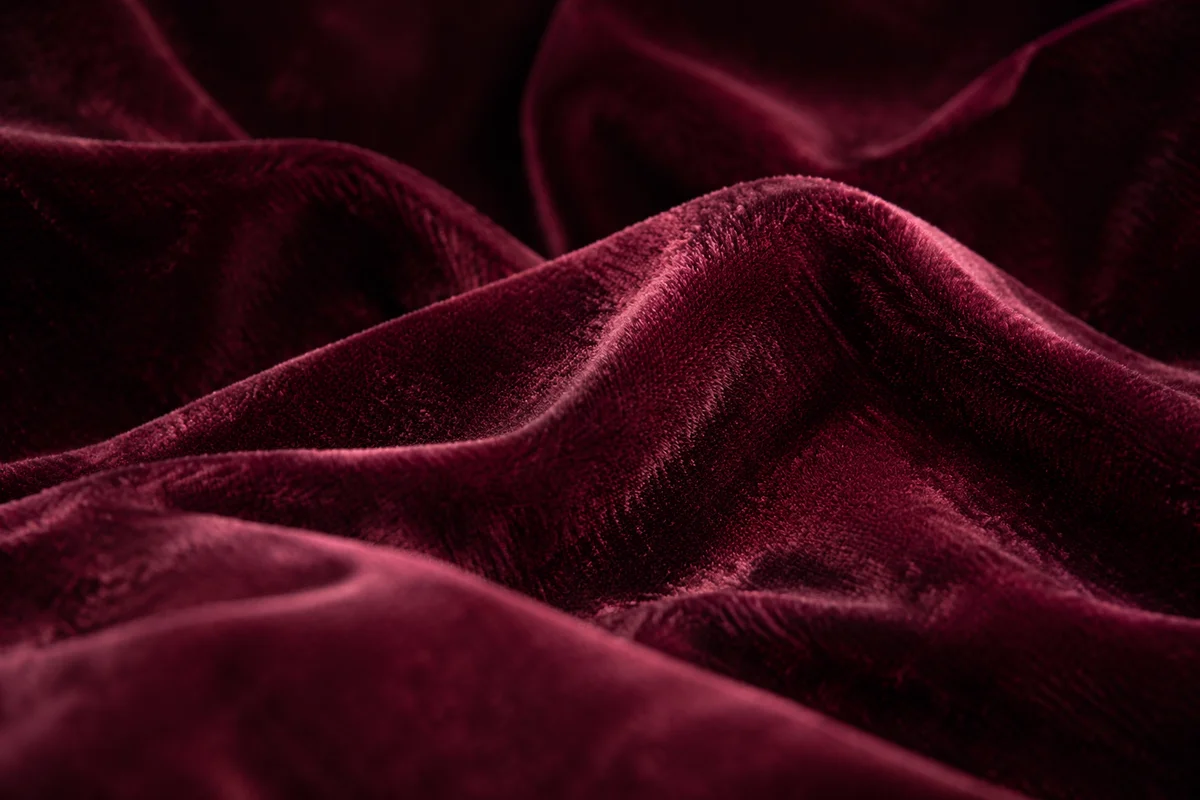 Deep Burgundy Velvet Fabric Background Texture
