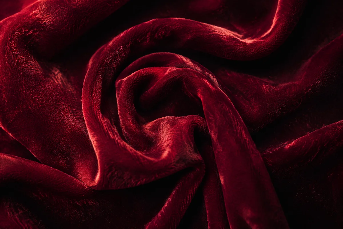 Deep Burgundy Velvet Folded Texture Background