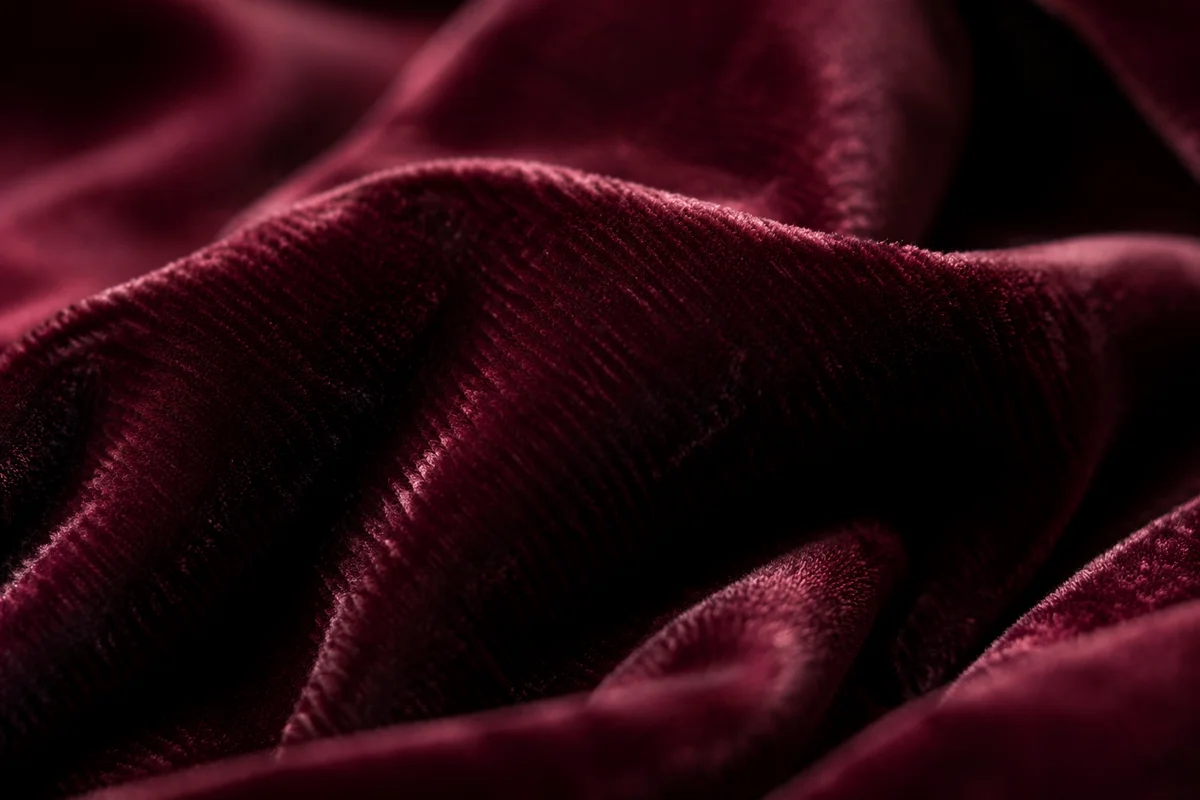 Deep Burgundy Velvet Fabric Texture Background