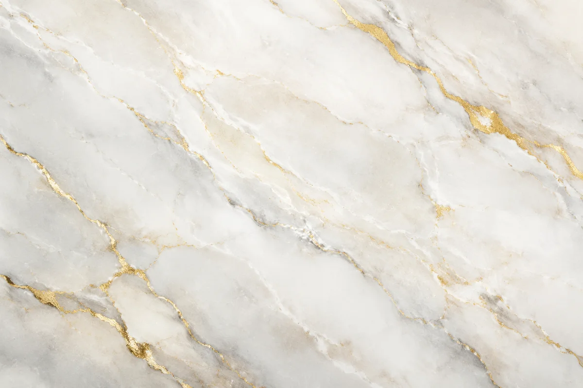 Clean White Marble with Gold Veins