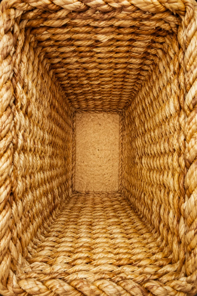 Natural Woven Basket Tunnel Texture Close-Up