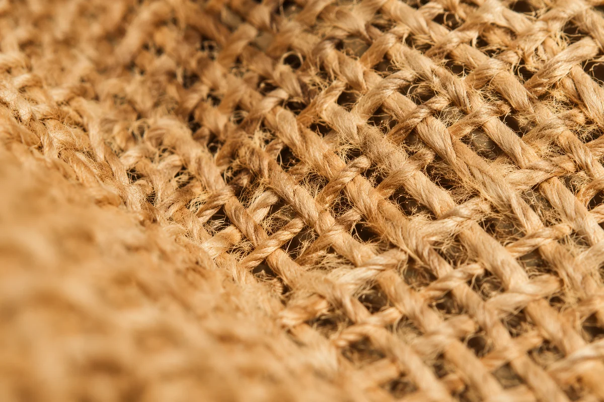 Natural Woven Jute Basket Texture Close Up