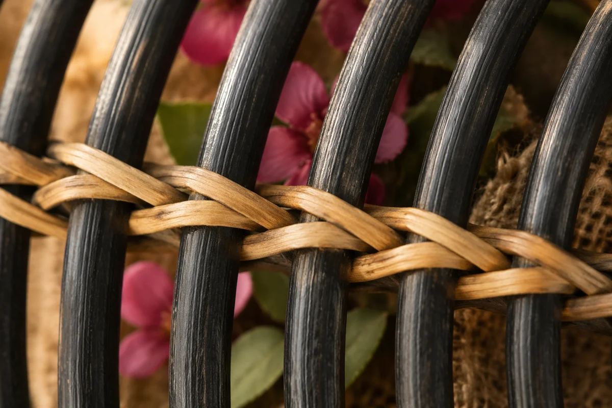 Natural Woven Basket Texture Close Up