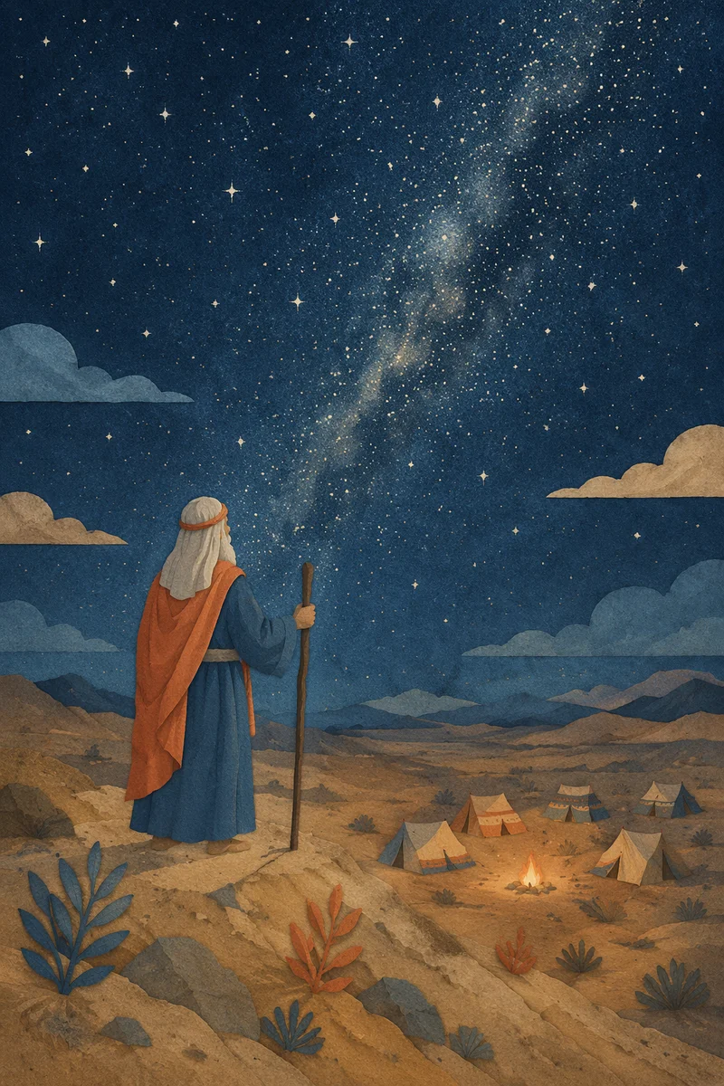 Abraham Under Countless Stars at Night