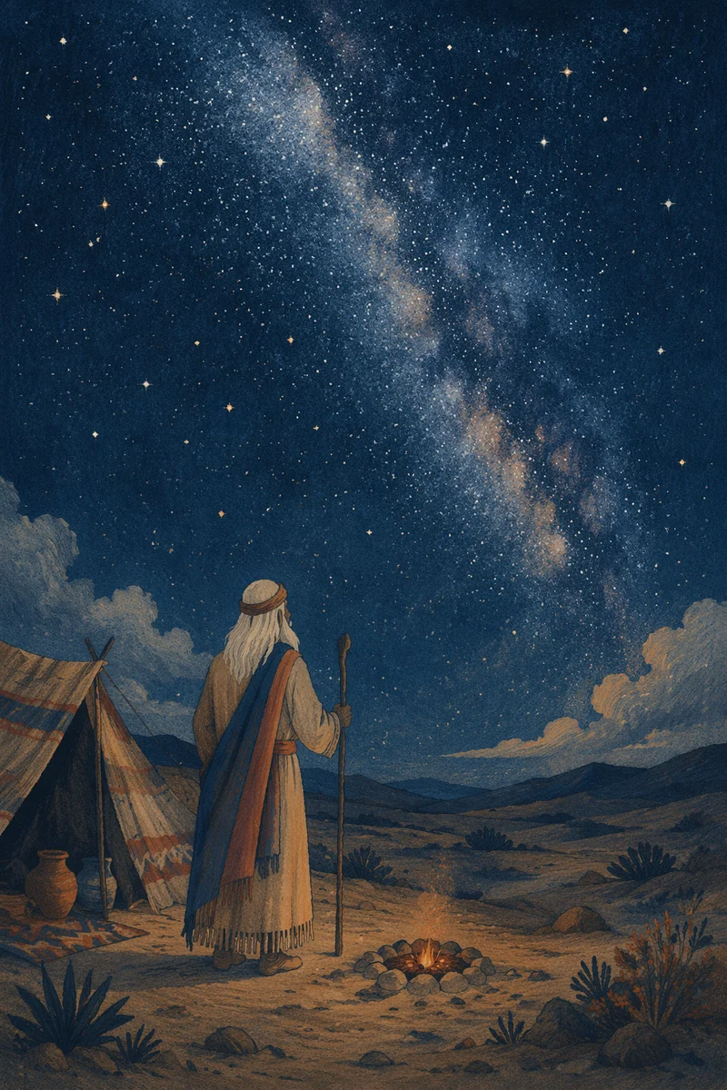 Abraham Under Countless Stars at Night