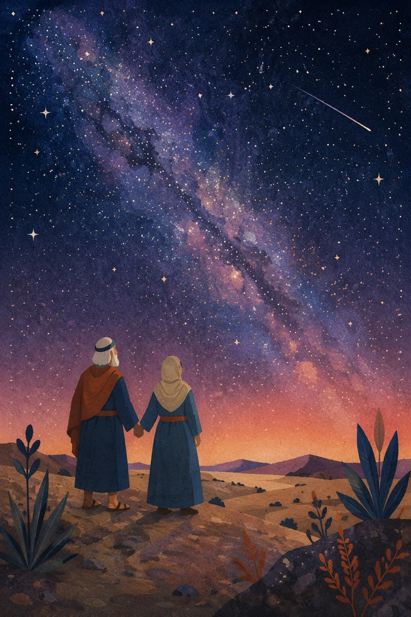 Abraham and Sarah Beneath Promise Stars
