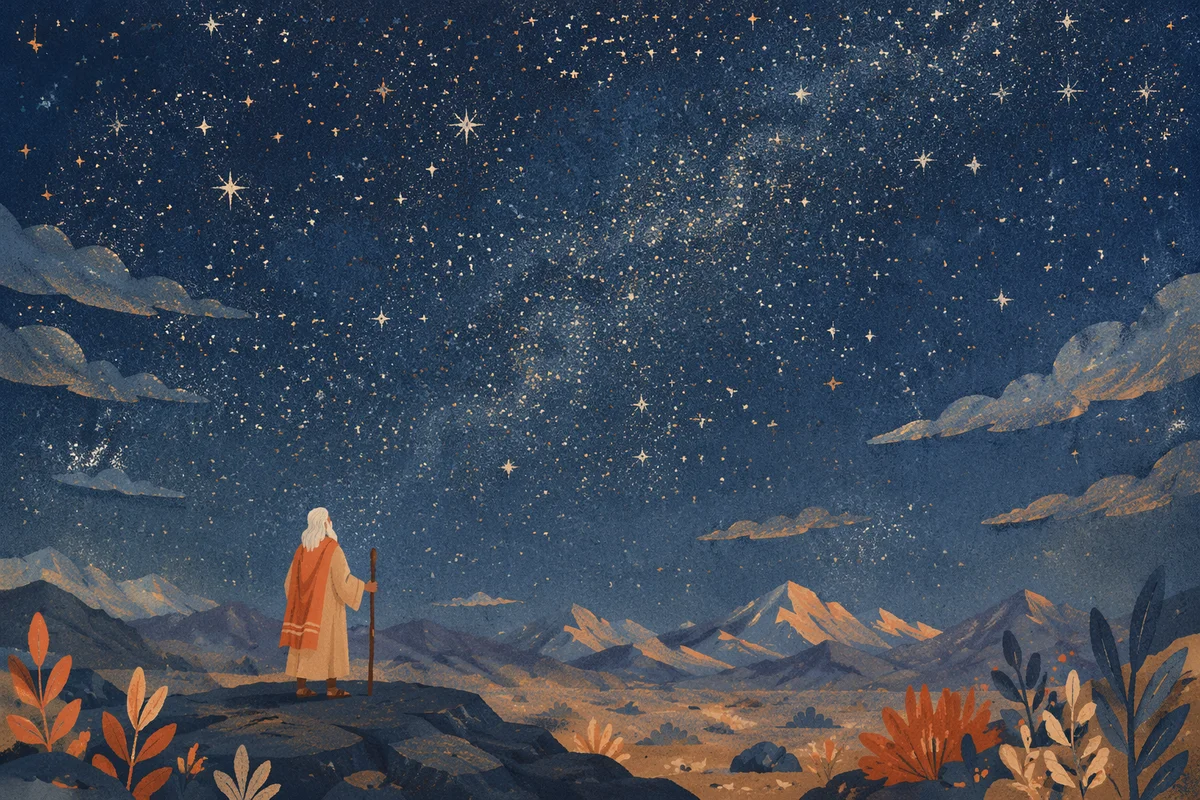 Abraham Beneath Countless Stars at Night