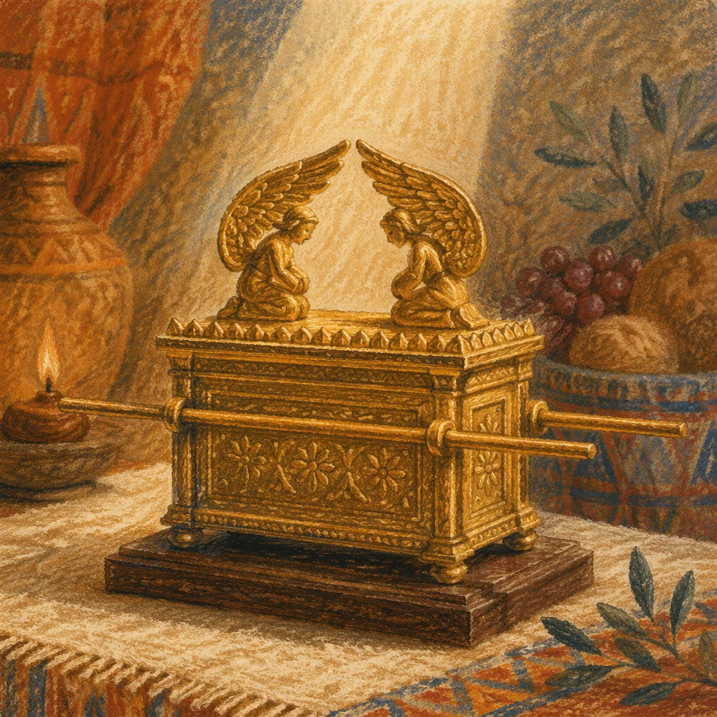 Golden Ark with Cherubim in Sacred Light