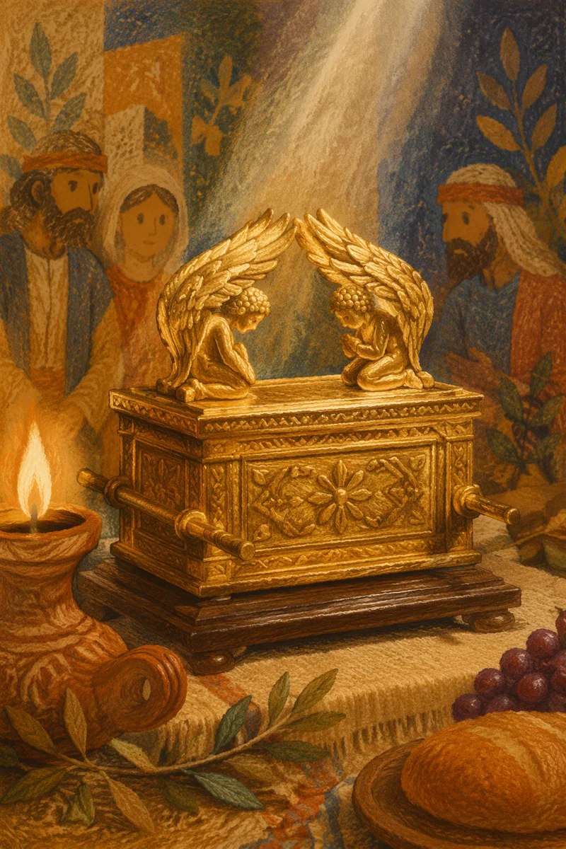 Golden Ark with Cherubim in Sacred Light