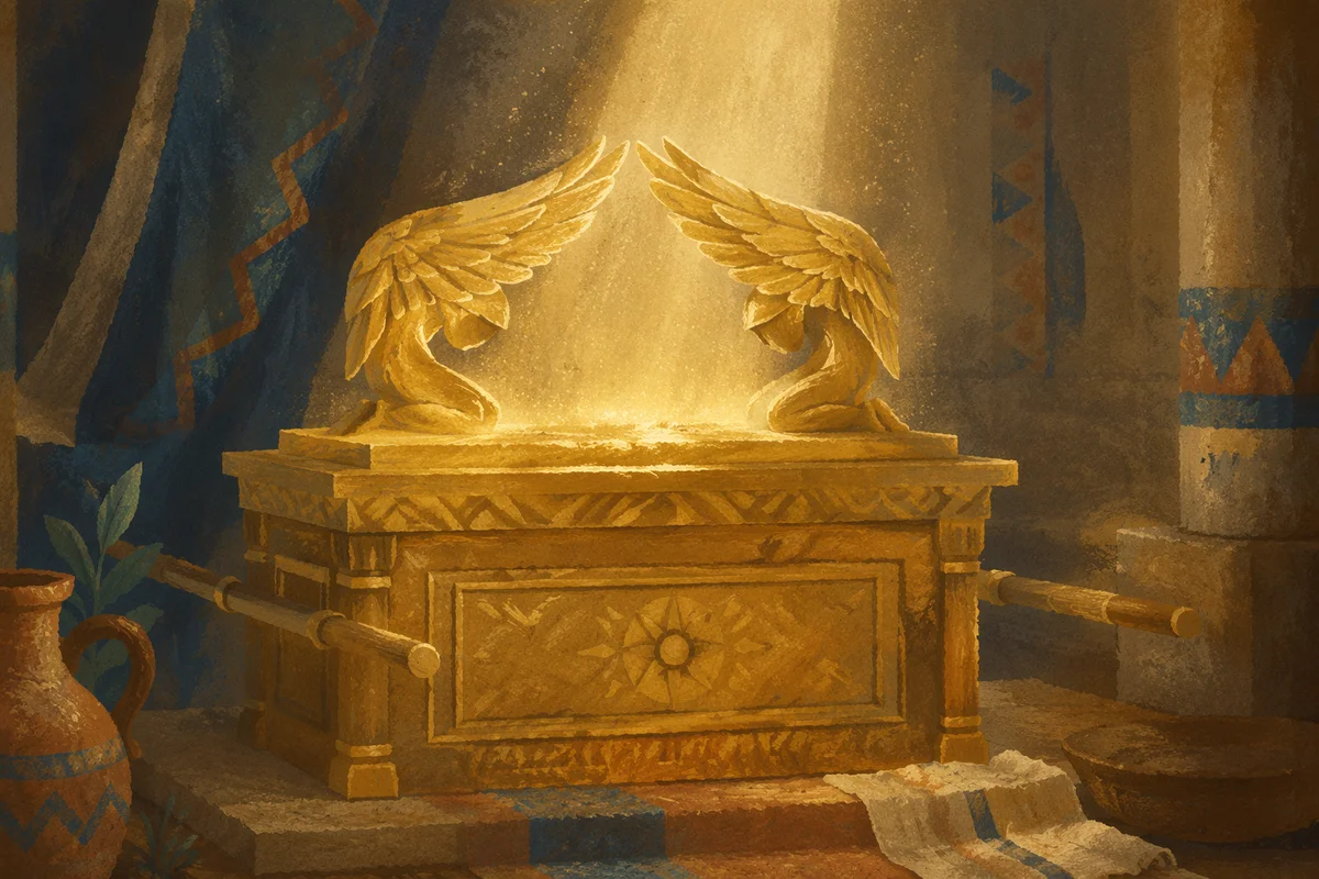 Golden Ark of Covenant in Sacred Light