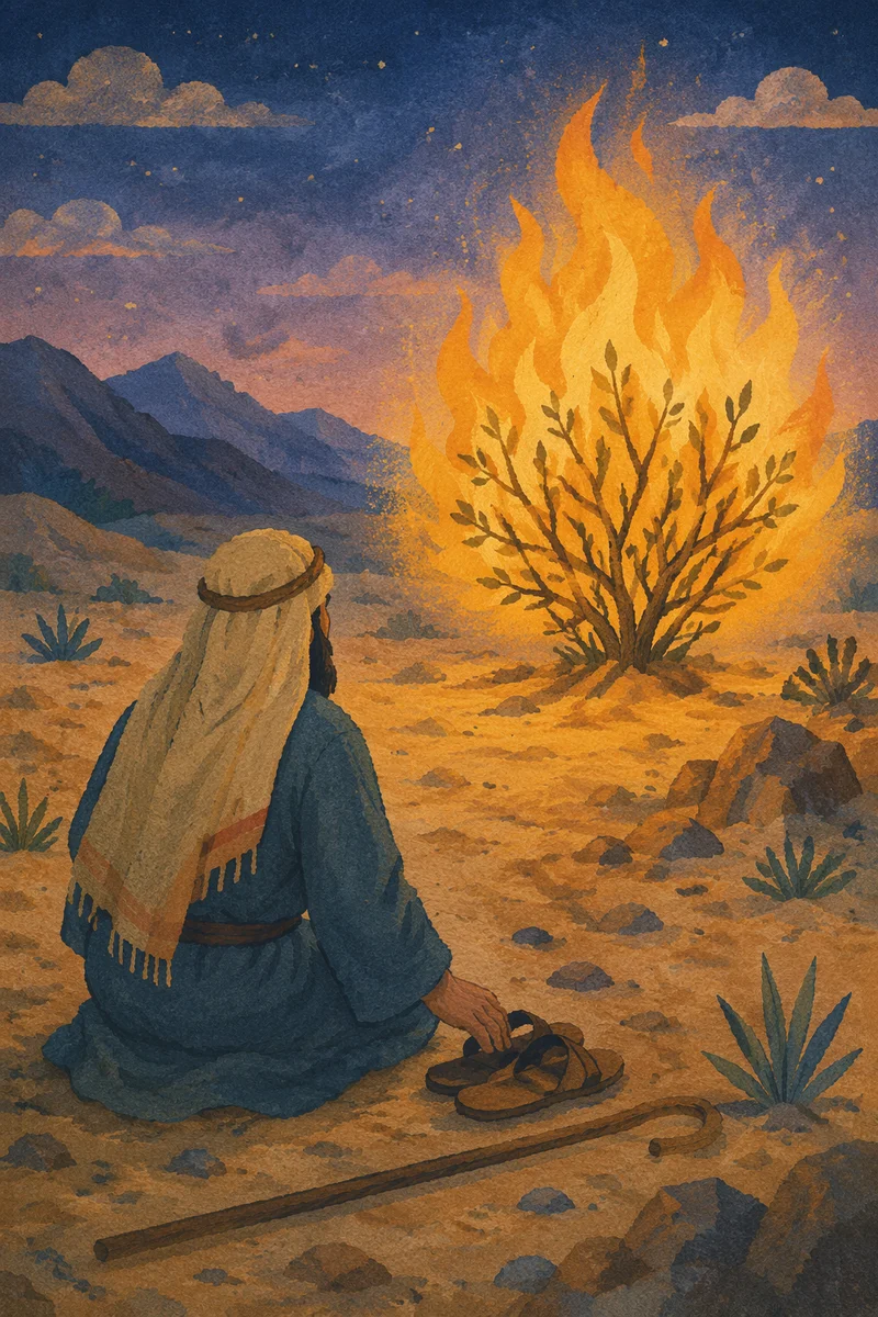 Moses Kneeling Before the Burning Bush