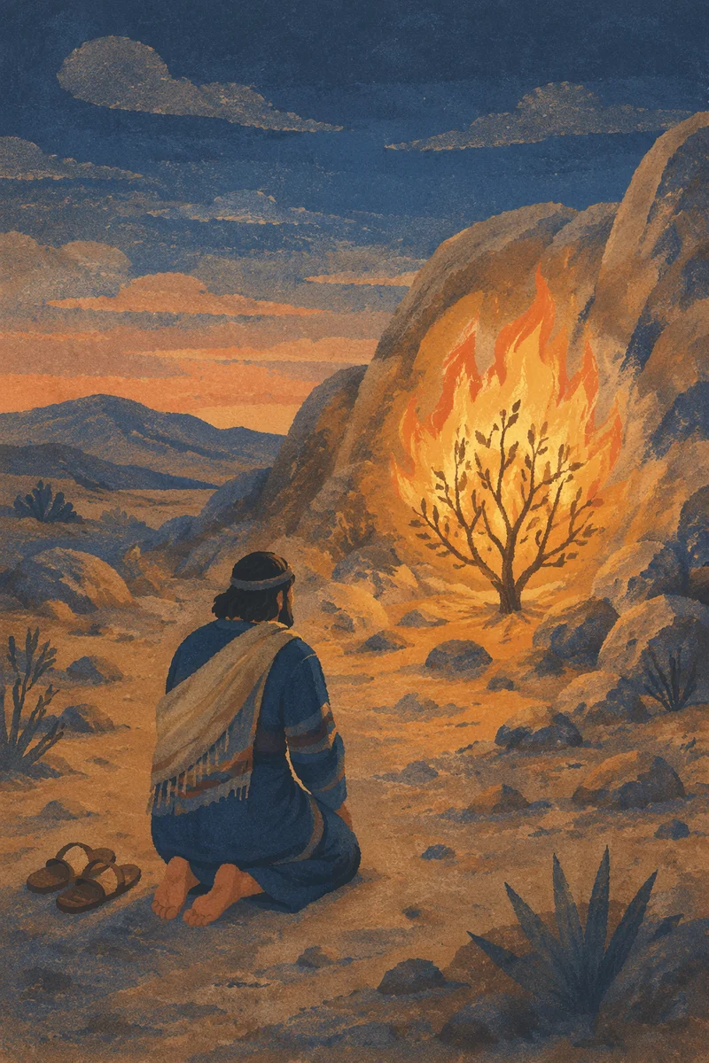 Moses Kneeling Before the Burning Bush