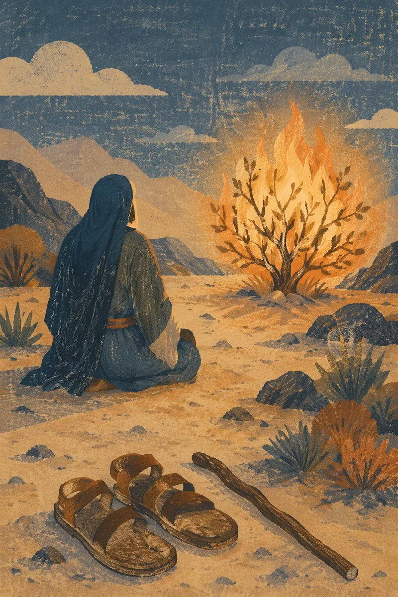 Moses Kneeling Before the Burning Bush