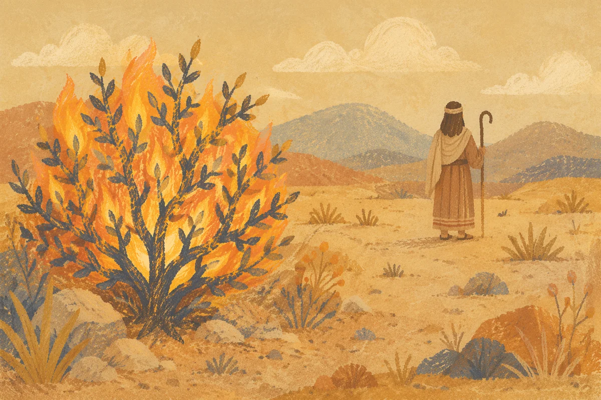 Burning Bush on Holy Desert Ground