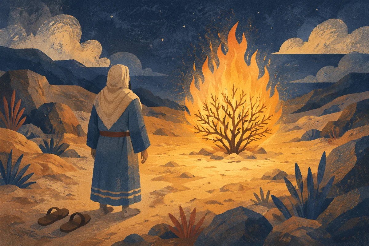 Moses Before the Burning Bush at Dusk