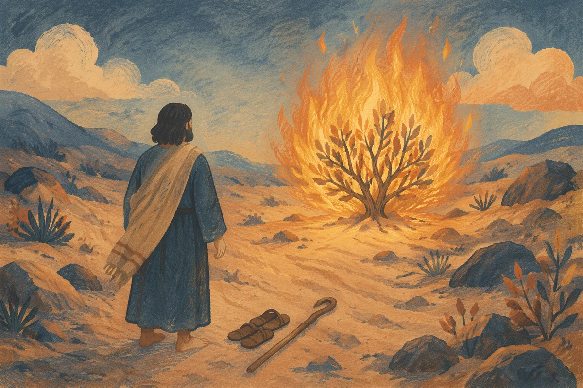 Moses Before Burning Bush on Holy Ground