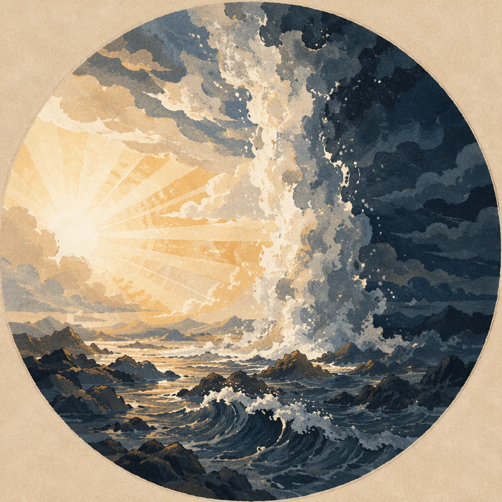 Creation Light Divides Primordial Darkness