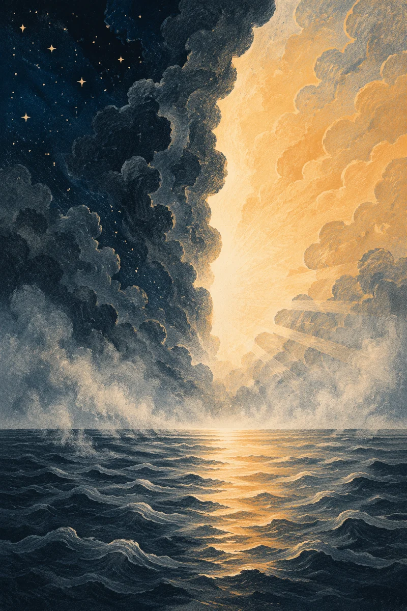Creation Light Dividing the Primordial Darkness