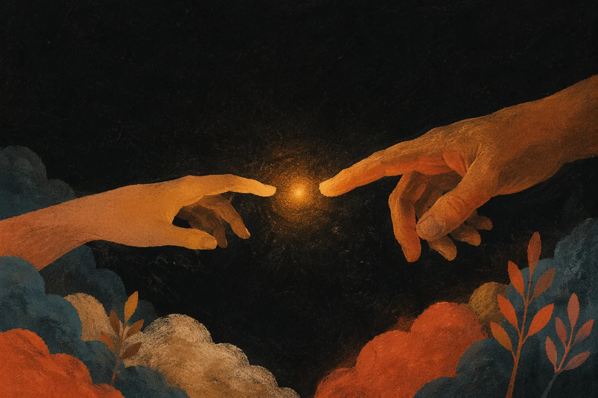 Creation Hands Separating Light and Darkness