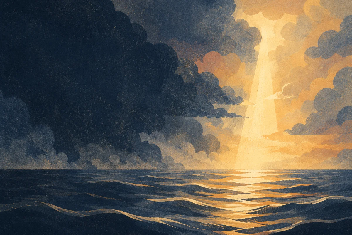 First Dawn Separating Light and Darkness