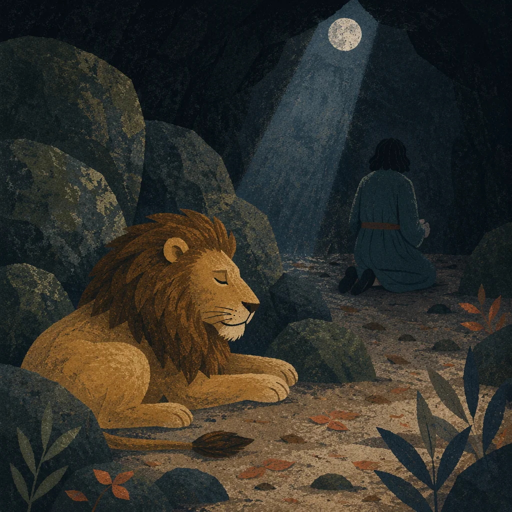 Daniel Praying Peacefully in the Lions Den
