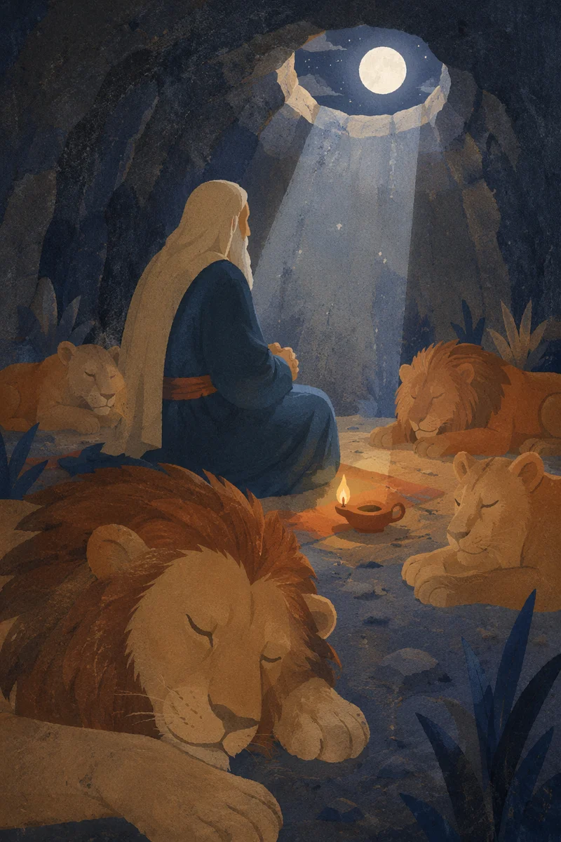 Daniel at Peace in the Lions Den