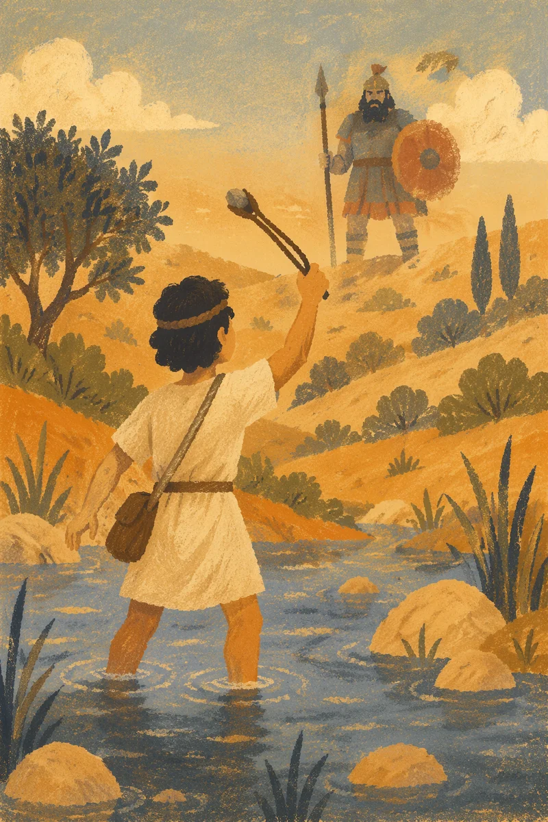 David Facing Goliath in Rocky Valley