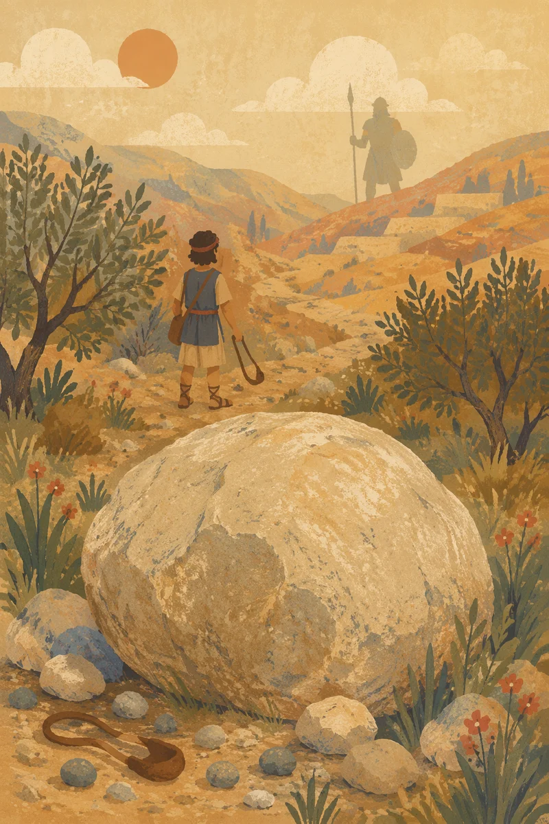 David’s Sling Stones in Ancient Valley