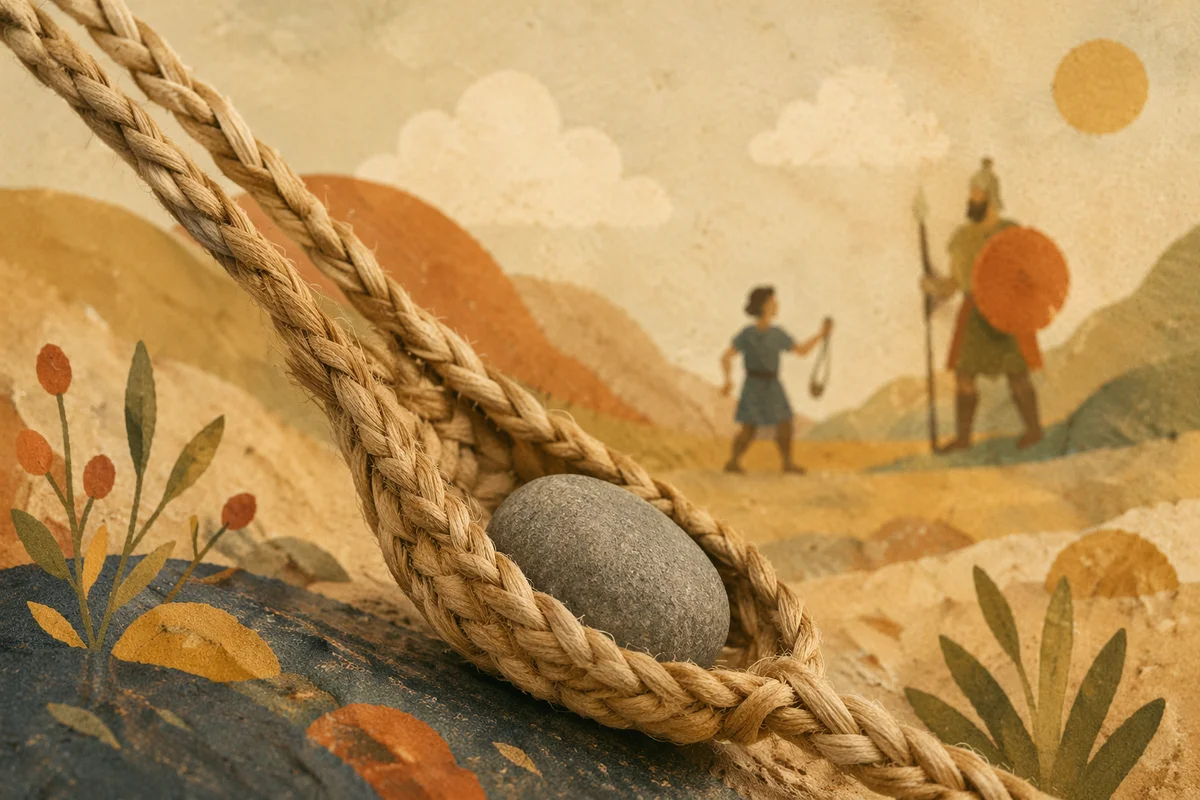 David and Goliath Sling Stone Closeup