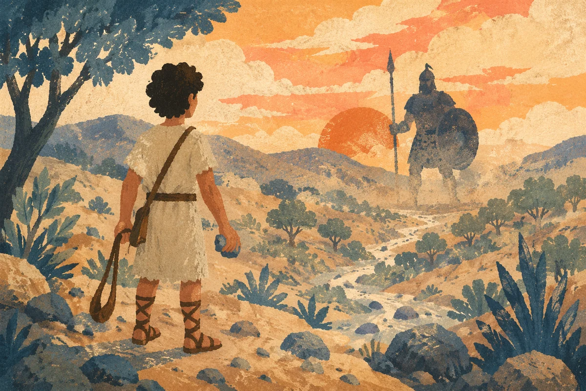 David Faces Goliath at Sunrise