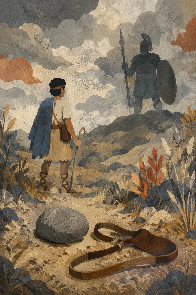 David and Goliath Valley of Elah Scene