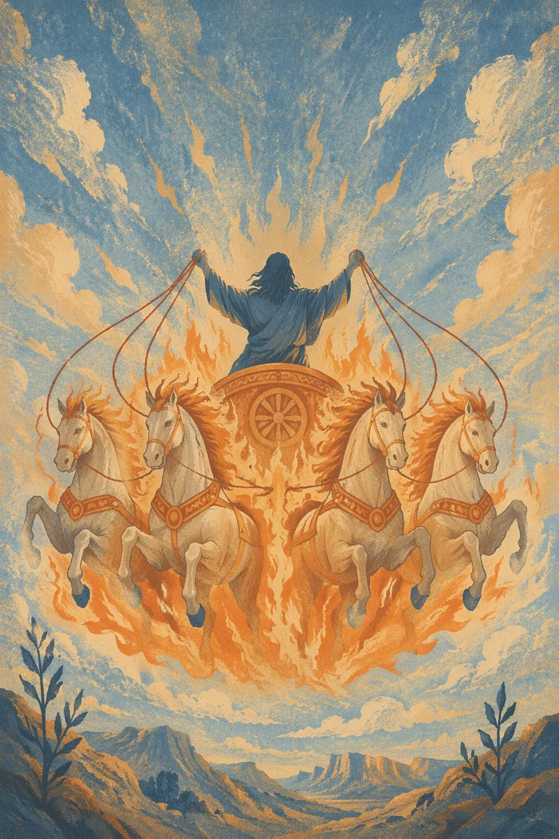 Elijah Ascending in Fiery Chariot
