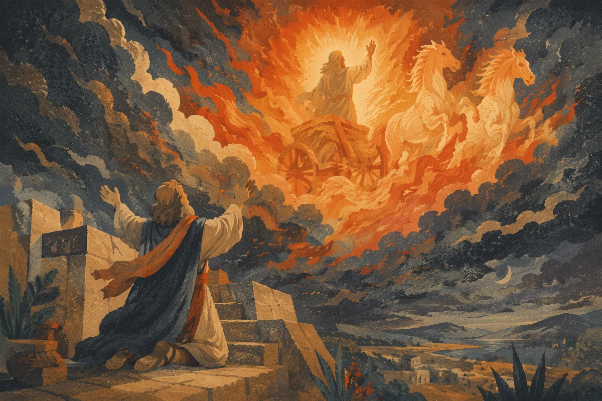 Elijah Ascending in Fiery Chariot
