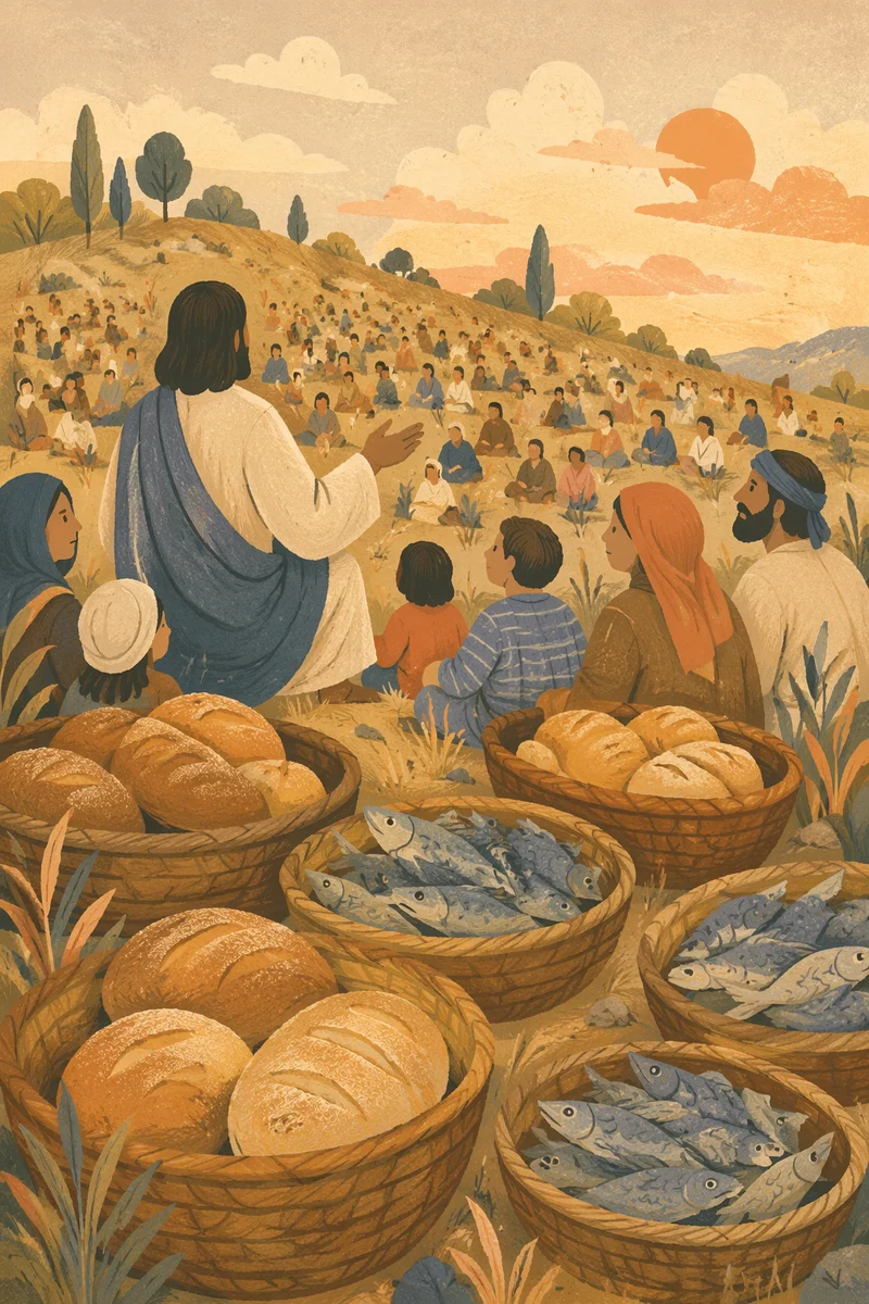 Loaves and Fishes on Galilean Hillside
