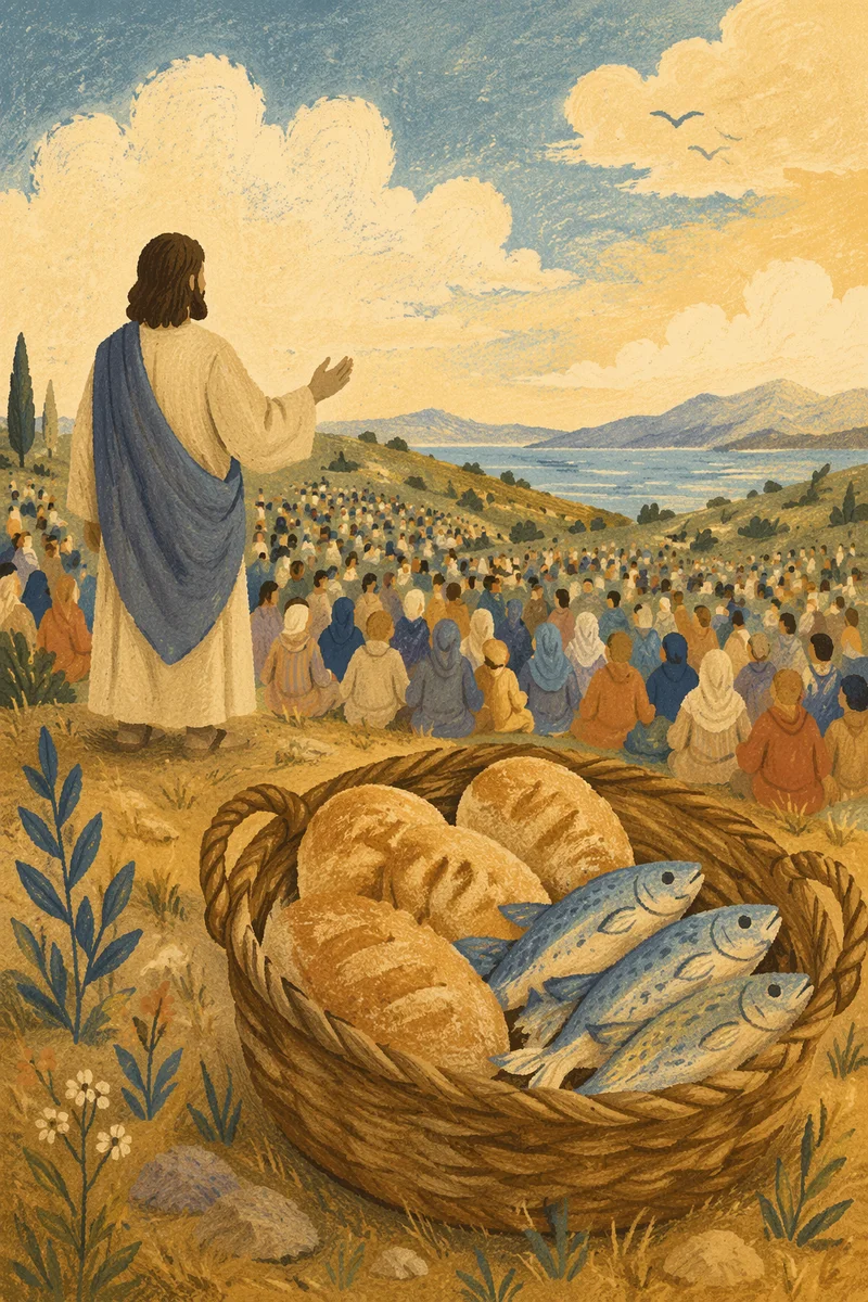 Feeding Five Thousand on Galilean Hillside