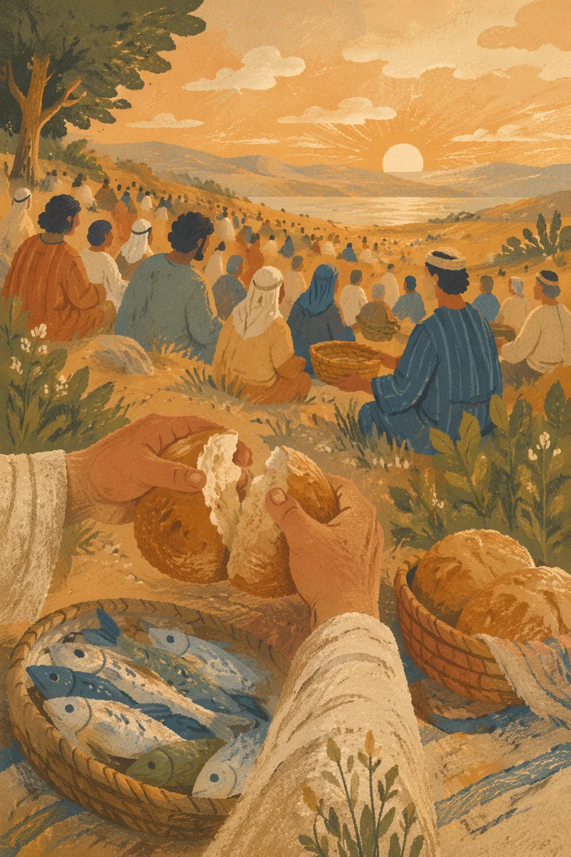Feeding Five Thousand on Golden Hillside