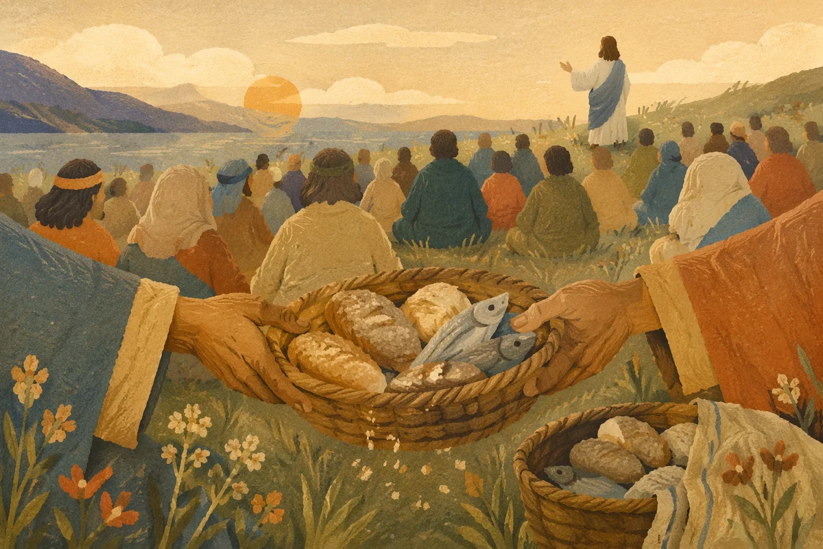 Feeding Five Thousand on a Grassy Hillside