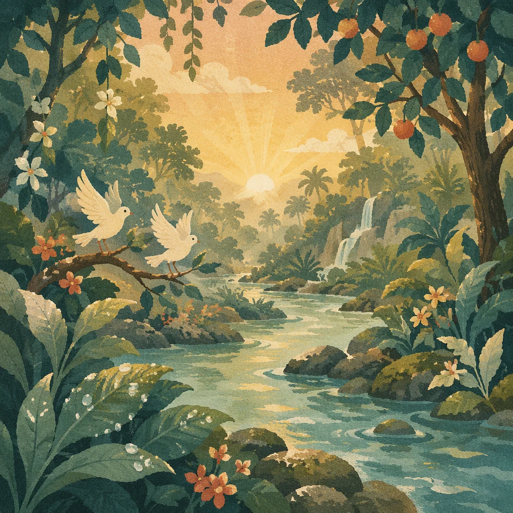 Lush Eden River at Golden Dawn