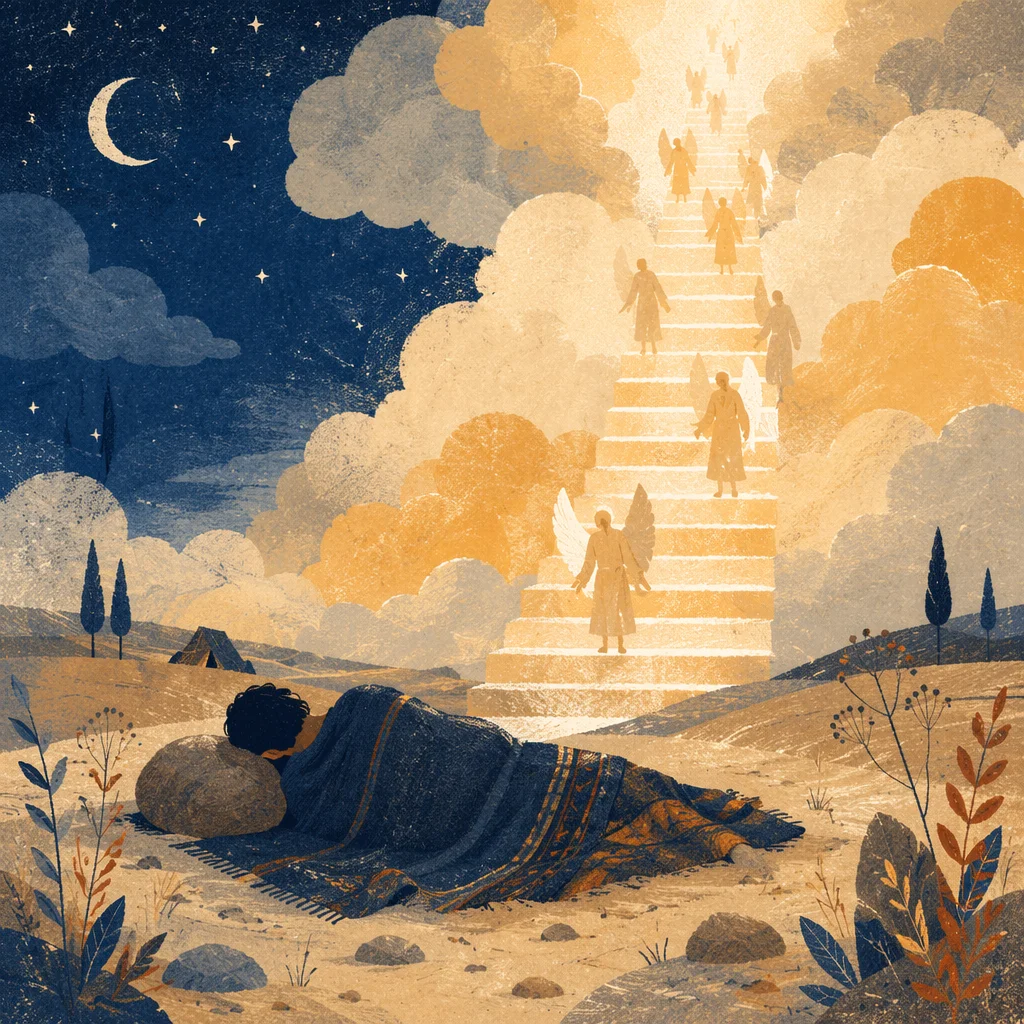 Jacob’s Ladder Dream in Desert Dawn