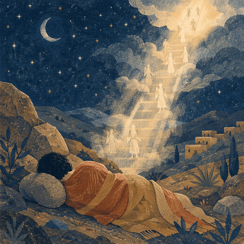 Jacob's Ladder Under Starry Wilderness Sky