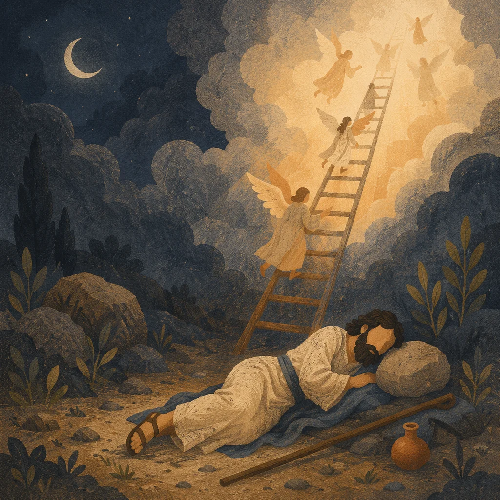 Jacob’s Ladder Dream in Moonlit Wilderness