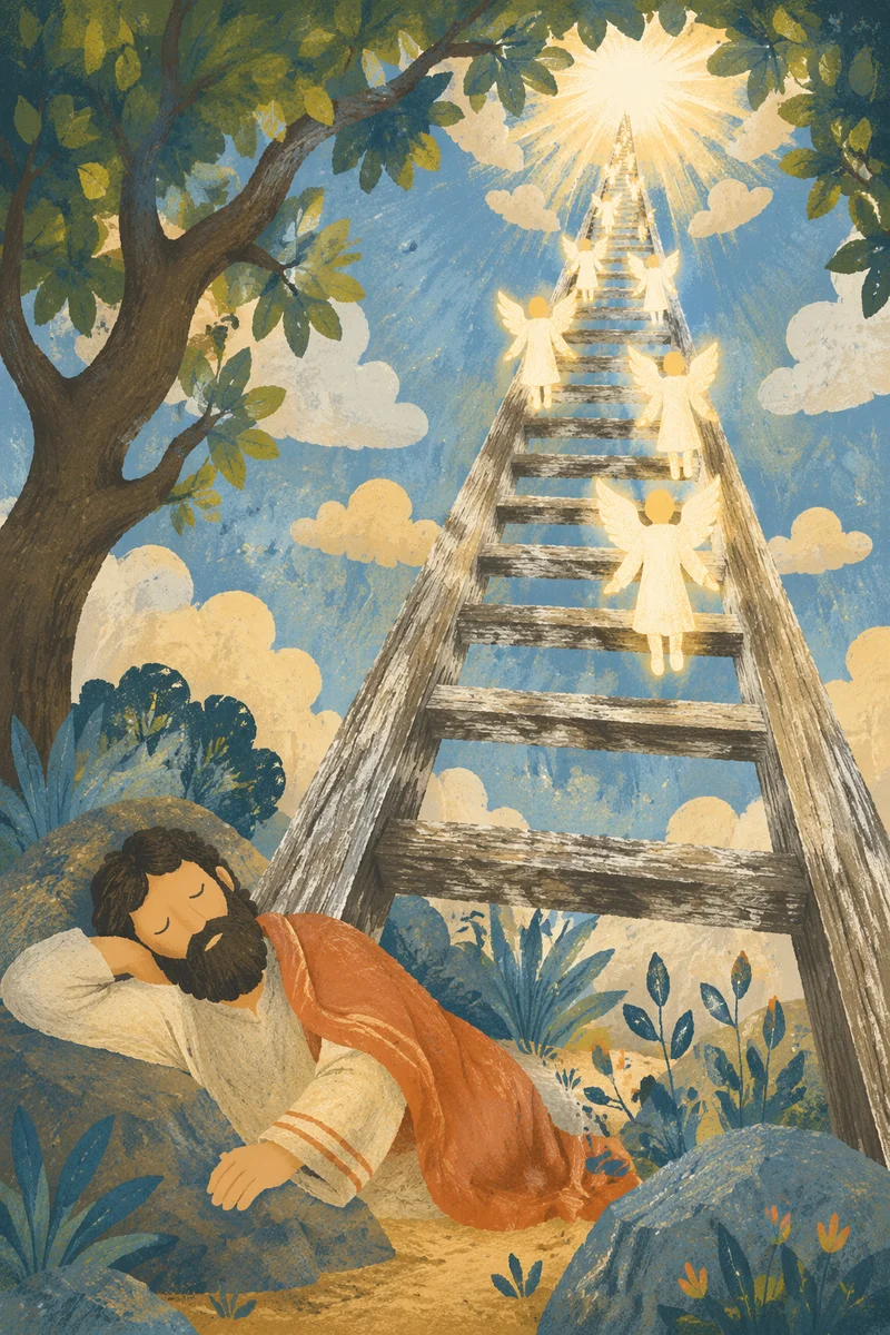 Jacob's Ladder Under Heavenly Blue Sky